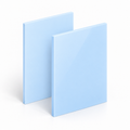 Bright pastel-blue Perspex cast acrylic sheet with matt and gloss finishes