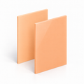 Pastel-orange Perspex cast acrylic sheet with matt and gloss finishes