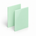 Pastel mint-green Perspex cast acrylic sheet with matt and gloss finishes