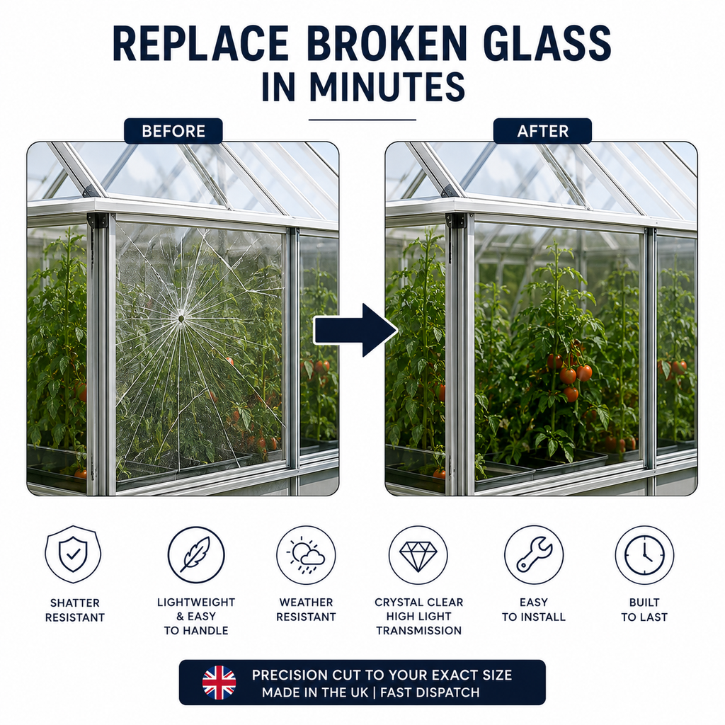 610 x 610mm Greenhouse Replacement Acrylic Panel